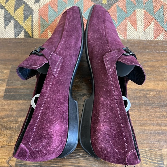 Salvatore Ferragamo Men\'s Burgundy Suede Bit Loafers main image 13